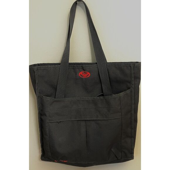Roxy black canvas tote with matching wristlet - Picture 2 of 14